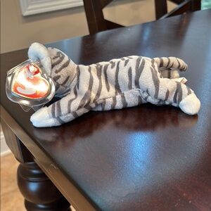Ty Gray and White Stuffed Cat Plush